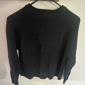 Zara Dark Knit Wool Blend Crew Neck Sweater‎ Size XS